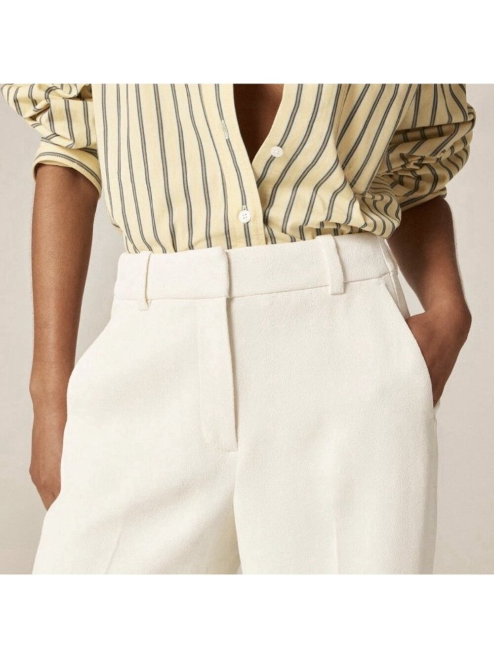 J.Crew Carolina Dress Wool Pant In Bouclé Ivory Sz 4 Work-Night Out NWT #CN743 - Picture 12 of 15